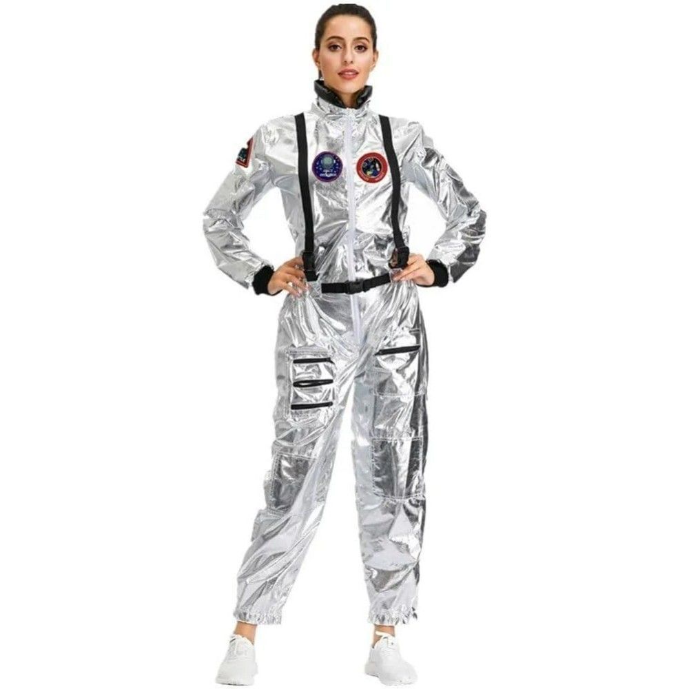 NWT Women's Astronaut Costume Small Silver Astronaut Fancy Space Suit
